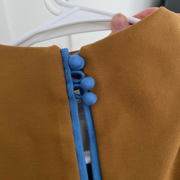 Anthropologie Maeve Midi Dress Muscle Ivory Colorblock Preppy Stretch Sz MP NWT - Picture 8 of 8